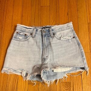 Abercrombie & Fitch Frayed Hem Jean Shorts